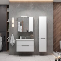 Комплект тумба с раковиной Sanstar Ориана 70 см подвесная белая (286.1-1.4.1.ККОМ) - фото 7