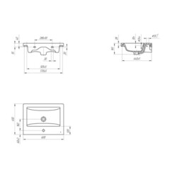 Комплект тумба с раковиной Sanstar Ориана 60 см подвесная белая (285.1-1.4.1.ККОМ) - фото 3