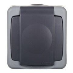 Изображение товара Розетка Makel накладная серая с крышкой (36064029)