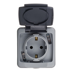 Розетка Makel накладная серая с крышкой (36064029) - фото 4