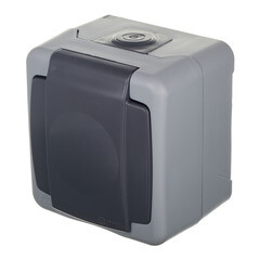 Розетка Makel накладная серая с крышкой (36064029) - фото 3