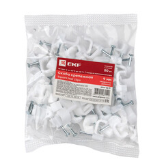 Скобы для крепления кабеля плоские EKF PROxima 9 мм полипропиленовые белые (50 шт.) (plcn-ss-9) - фото 4