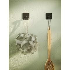 Крючок для ванной Delphinium B6445P одинарный самоклеящийся металл черный (101190) - фото 3