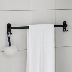Полотенцедержатель 590 мм на шуруп металл черный (5500348) - фото 5