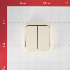 Выключатель Svet двухклавишный накладной бежевый (0603-00121) - фото 7