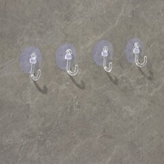 Крючок для ванной Доляна Классика одинарный на присоске силикон прозрачный (4 шт.) (3090328) - фото 4