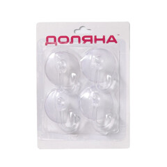 Крючок для ванной Доляна Классика одинарный на присоске силикон прозрачный (4 шт.) (3090328) - фото 3