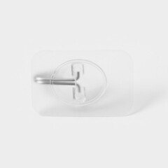 Крючок для ванной Доляна Классика одинарный самоклеящийся металл/пластик прозрачный (6 шт.) (7089053) - фото 4