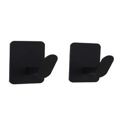 Крючок для ванной Stölz одинарный самоклеящийся нержавеющая сталь черный (2 шт.) (10665503) - фото 1