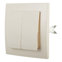 Выключатель Svet двухклавишный встраиваемый бежевый (0604-00121) - фото 6