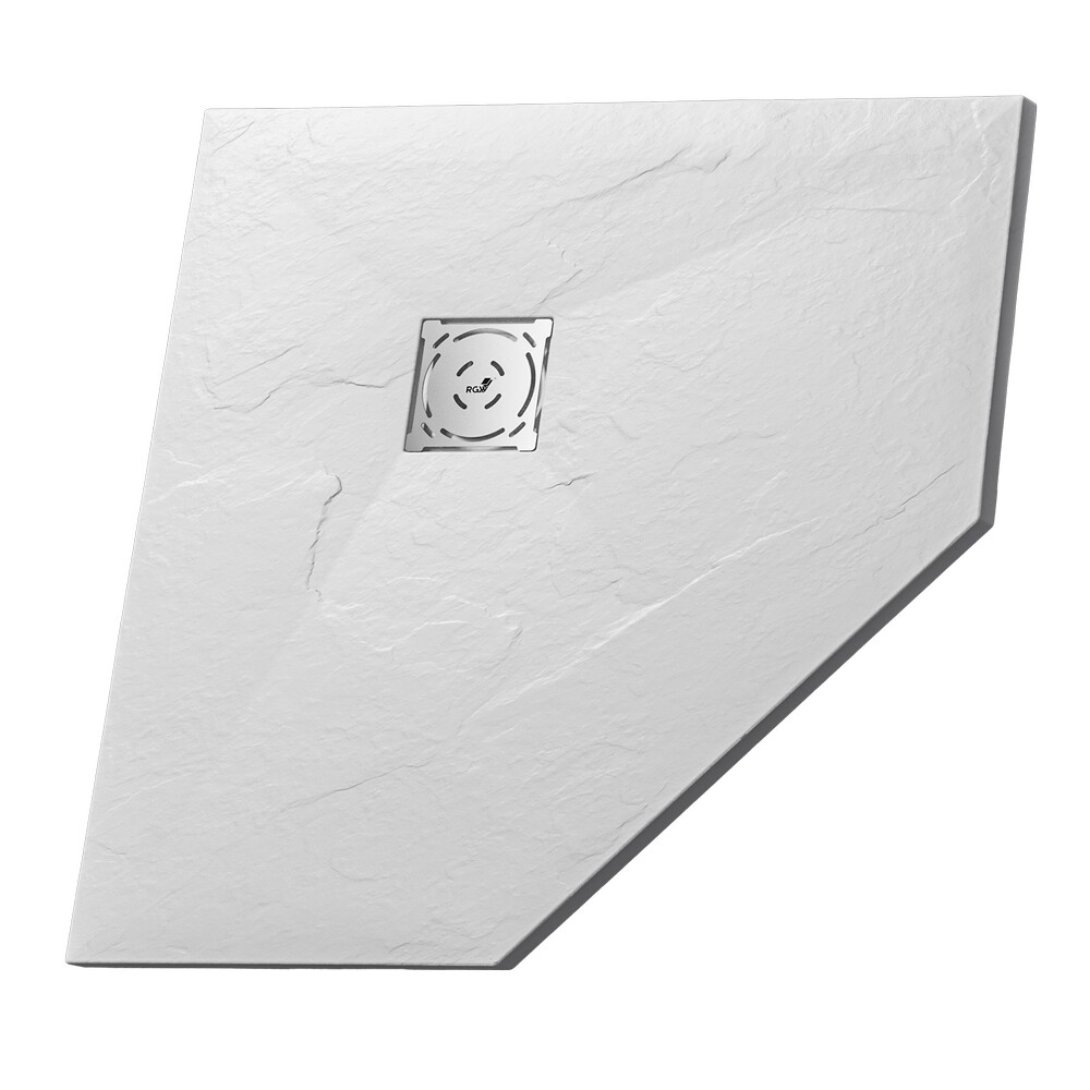 Изображение товара Поддон для душа RGW Stone Tray 100х100 см искусственный камень трапеция белый низкий