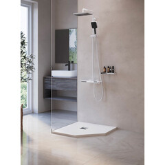 Поддон RGW Stone Tray искусственный камень 90х90х2,5 см трапеция белый низкий (16155099-01G) - фото 2