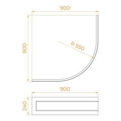 Экран для поддона RGW NP-CL-S ABS-пластик 90 см четверть круга белый (16230909-90) - фото 2