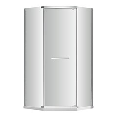 Изображение товара Душевой уголок RGW PA-83 хром 100х100х195,5 см пятиугольник стекло прозрачное 6 мм (78088300-11)