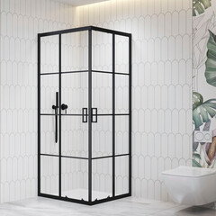 Душевой уголок RGW PA-34B черный 90х90х195 см квадрат стекло прозрачное 6 мм (06083499-84) - фото 8