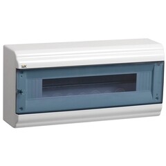 Изображение товара Щит распределительный навесной IEK Prime ЩРН-П-18 пластиковый IP41 190х398х100 мм прозрачная дверь