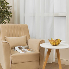 Тюль искусственный шелк шампань 300х260 см Amore Mio (95212) - фото 3