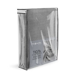 Тюль искусственный лен бежевый 300х280 см Amore Mio (93144) - фото 4