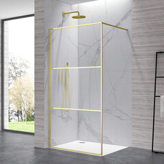 Душевая перегородка RGW WA-09Gb золото 90х200 см стекло рифленое 8 мм (06100909-226) - фото 7