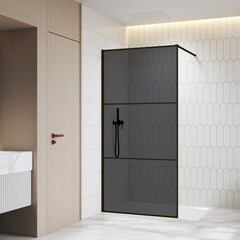 Душевая перегородка RGW WA-09B черная 100х200 см стекло тонированное 8 мм (06100910-34) - фото 4