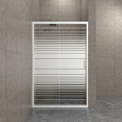 Душевая дверь Triton Слайд стекло с узором 120х185 см профиль белый 4 мм раздвижная (Щ0000064613) - фото 2