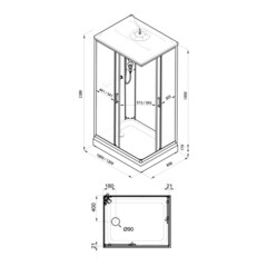Душевая кабина Triton Квадро 120х80х228 см стекло прозрачное 4 мм с низким поддоном прямоугольник - фото 2