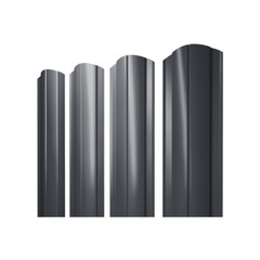 Изображение товара Евроштакетник двухсторонний круглый 0,45 мм 128х1800 мм графитовый серый RAL 7024 фигурный срез