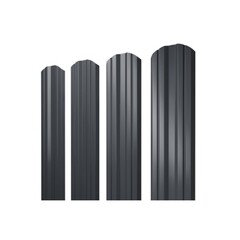 Евроштакетник двухсторонний twin 0,45 мм 100х1800 мм графитовый серый RAL 7024 фигурный срез