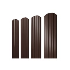 Изображение товара Евроштакетник двухсторонний twin 0,45 мм 100х1800 мм коричневый RAL 8017 фигурный срез