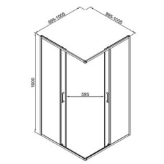 Душевой уголок Good Door Lite CR-100-C-CH хром 100х100х190 см квадрат стекло прозрачное 5 мм (ЛТ00006) - фото 4