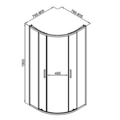 Душевой уголок Good Door Lite R-80-C-CH хром 80х80х190 см четверть круга стекло прозрачное 5 мм (ЛТ00001) - фото 7