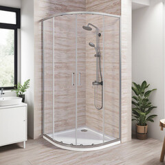 Душевой уголок Good Door Lite R-90-C-CH хром 90х90х190 см четверть круга стекло прозрачное 5 мм (ЛТ00002) - фото 7