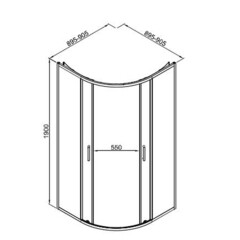 Душевой уголок Good Door Lite R-90-C-CH хром 90х90х190 см четверть круга стекло прозрачное 5 мм (ЛТ00002) - фото 4