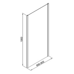 Боковая стенка Good Door Lite SP-90-C-CH хром 90х190 см стекло прозрачное 5 мм (ЛТ00013) - фото 5