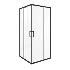 Изображение товара Душевой уголок Good Door Lite CR-100-C черный 100х100х190 см квадрат стекло прозрачное 5 мм (ЛТ00023)