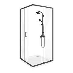 Душевой уголок Good Door Lite CR-100-C черный 100х100х190 см квадрат стекло прозрачное 5 мм (ЛТ00023) - фото 6