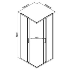 Душевой уголок Good Door Lite CR-80-C-B черный 80х80х190 см квадрат стекло прозрачное 5 мм (ЛТ00025) - фото 4