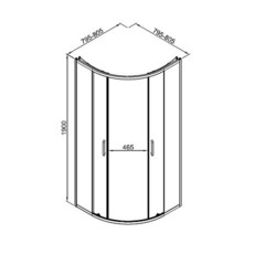 Душевой уголок Good Door Lite R-80-C-B черный 80х80х190 см четверть круга стекло прозрачное 5 мм (ЛТ00028) - фото 5