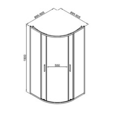 Душевой уголок Good Door Lite R-90-C-B черный 90х90х190 см четверть круга стекло прозрачное 5 мм (ЛТ00027) - фото 4