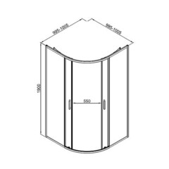 Душевой уголок Good Door Lite R-100-C-B черный 100х100х190 см четверть круга стекло прозрачное 5 мм (ЛТ00026) - фото 4
