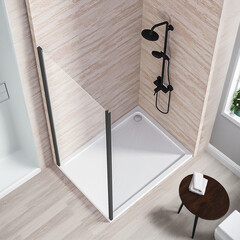 Боковая стенка Good Door Lite SP-80-C-B черная 80х190 см стекло прозрачное 5 мм (ЛТ00017) - фото 5