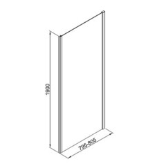 Боковая стенка Good Door Lite SP-80-C-B черная 80х190 см стекло прозрачное 5 мм (ЛТ00017) - фото 4