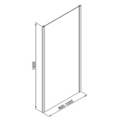 Боковая стенка Good Door Lite SP-100-C-B черная 100х190 см стекло прозрачное 5 мм (ЛТ00015) - фото 5