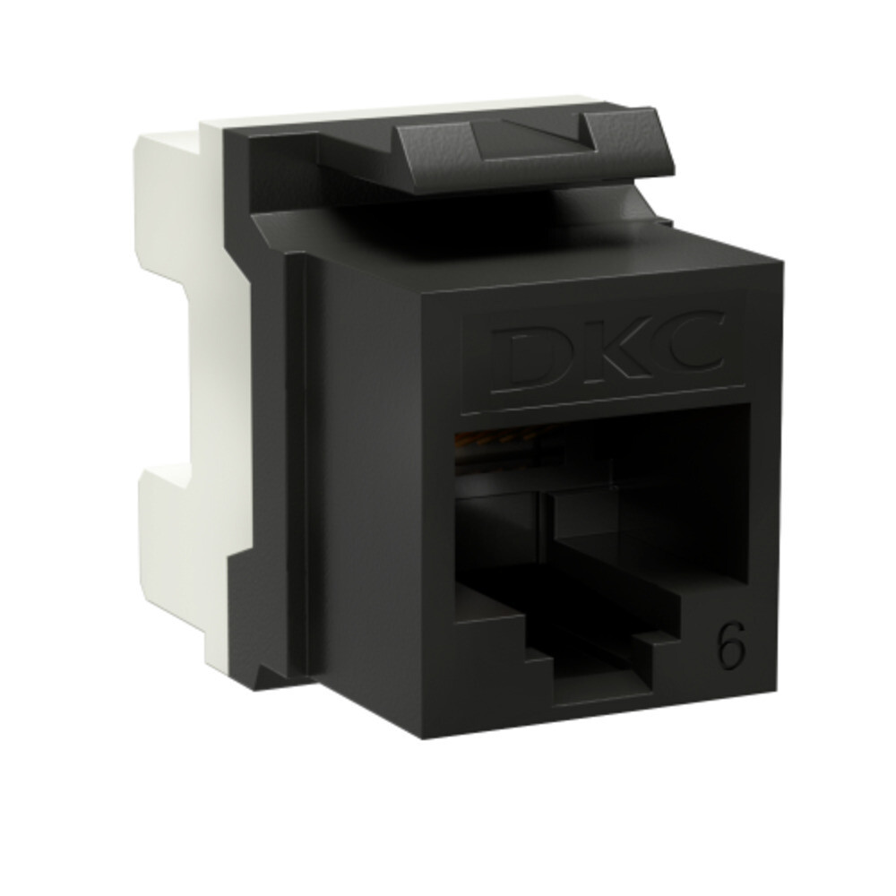 

Переходник неэкранированный DKC Keystone 180 градусов RJ45 CAT6 UTP черный (12 шт.) (RNK6U180BK)
