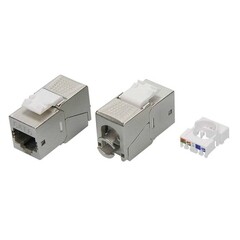 Изображение товара Переходник экранированный DKC Keystone 180 градусов RJ45 CAT6 STP серебристый (12 шт.) (RNK6F90TL)