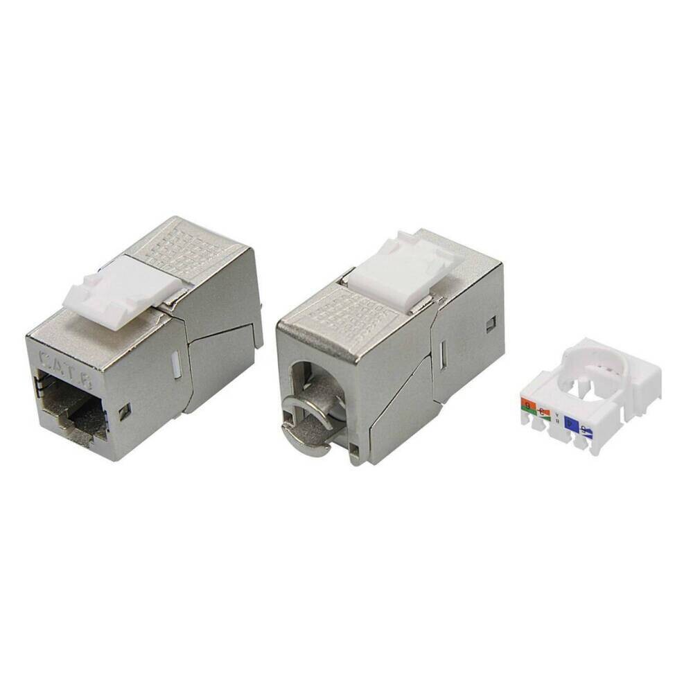 

Переходник экранированный DKC Keystone 180 градусов RJ45 CAT6 STP серебристый (12 шт.) (RNK6F90TL), Серебро