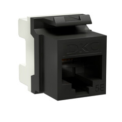Изображение товара Переходник неэкранированный DKC Keystone 180 градусов RJ45 CAT5е UTP черный (12 шт.) (RNK5EU180BK)