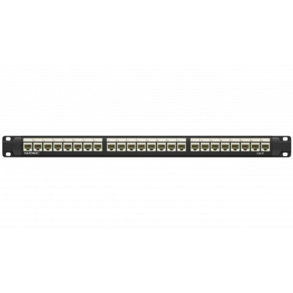 

Патч-панель неэкранированная DKC 1U 19 дюйм RJ45 CAT6 24 модуля (RN6PPU24), Черный