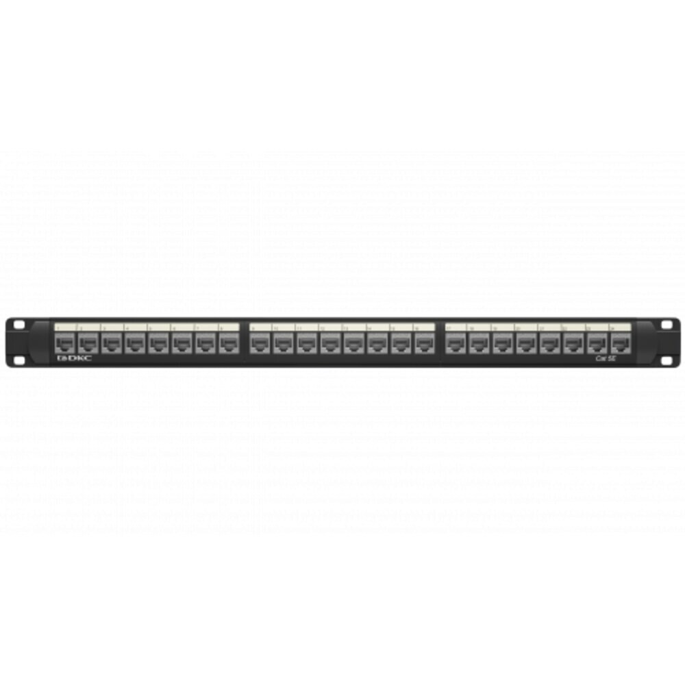 Изображение товара Патч-панель экранированная DKC 1U 19 дюйм RJ45 CAT5е 24 модуля (RN5PPF24)