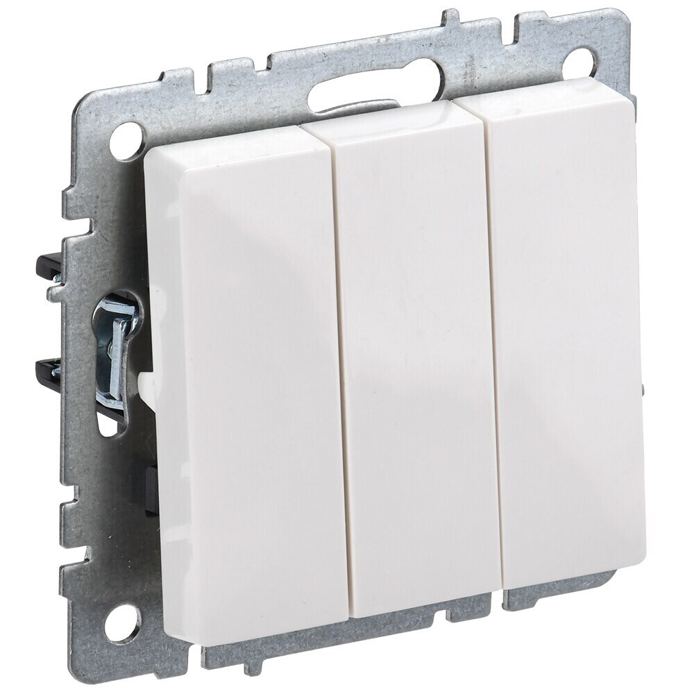 

Выключатель IEK Brite ВС10-3-0-БрБ трехклавишный встраиваемый белый (BR-V30-0-10-K01)